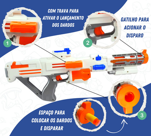 Lança Dardos Nerf X C/ 6 Dardos Arminha De Brinquedo Menino